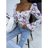 Beloved Dally bluza floral vijolična cene