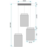 Toolight Viseća Lampa APP1811-3CPR Frosted Grey | shoptok.hr