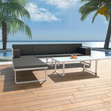 Maison Chic Seti vrtnega pohištva - Vrtna garnitura - Vrtni pohištvo set z blazinami 4-delna aluminij črna, (21797658) | Shoptok.si