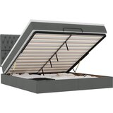 Maison Chic Otomanska Posteljni okvir - Dvoposteljna postelja - Zakonska postelja z vzmetnico&LEDs temno siva 180x200cm blago-J443, (21773364) | Shoptok.si