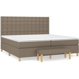  s oprugama i madracem smeđesivi 200x200 cm od tkanine | shoptok.hr