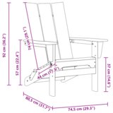 vidaXL Zložljivi Adirondack stoli 2 kosa Mornarsko modra 74.5x80.5x90 cm HDPE | Shoptok.si