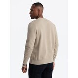 Ombre Men's non-stretch sweatshirt with college style patch - sand | shoptok.hr