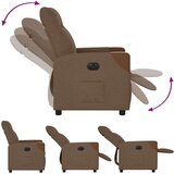 vidaXL Električni naslonjač od tkanine smeđi | shoptok.hr