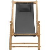  Ležaljka od bambusa i platna tamnosiva | shoptok.hr