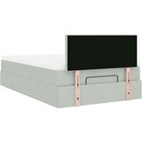 vidaXL Otomanski posteljni okvir z vzmetnico siv 120x200 cm žamet | Shoptok.si
