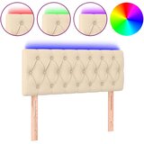 Maison Chic led posteljno vzglavje - vzglavna omarica - nočna omarica krem 100x7x78/88 cm blago, (21706905) Cene