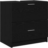 vidaXL omara za umivalnik Črni hrast 59x37x59 cm inženirski les | Shoptok.si