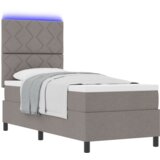  posteljna vzmetnica s posteljno okvirjem in LED lučko taupe 80x200 cm tkanina, (22082557) | Shoptok.si