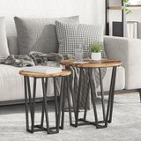 vidaXL Končne mize Stari les Recikliran les in kovina Majhna | Shoptok.si