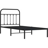  Metalni okvir za krevet s uzglavljem crni 90x200 cm | shoptok.hr