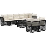 vidaXL Vrtna sedežna garnitura 9 pcs Črna poli ratan, (5000272000) | Shoptok.si