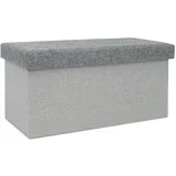 Zložljiv tabure s pokrovom 60x30xh30cm / siv / poliester, mdf, (5000199745)