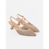 GOODIN Beige openwork pumps with a low heel | Shoptok.si