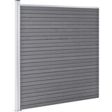  Set WPC ograda 4 kvadratne + 1 kosa 792 x 186 cm sivi | shoptok.hr