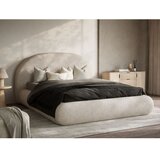 Maison de Rêve Kremno bela oblazinjena zakonska postelja s prostorom za shranjevanje z letvenim dnom 160x200 cm Maumere – | Shoptok.si