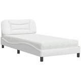 The Living Store Postelja z vzmetnico bela 100x200 cm umetno usnje - Postelja, (21607871) | Shoptok.si