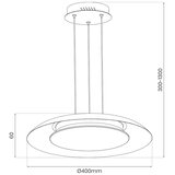  LED luster na sajli PIATTINO LED/30W/230V 2700/3200/4000K, prečnik 40 cm, crna | Eponuda.com