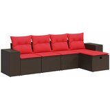  5-dijelni set vrtnih sofa s jastucima poliratan smeđi | shoptok.hr