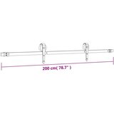  Klizna vrata Prirodna i crna 85 x 210 cm Čvrsta borovina | shoptok.hr
