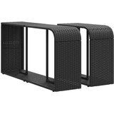 vidaXL Polica 2 kosa črn poli ratan | Shoptok.si