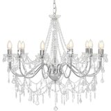  Luster s perlama srebrni 12 žarulja E14 | shoptok.hr