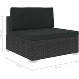 Poli 6-dijelna vrtna garnitura od poliratana s jastucima crna | shoptok.hr