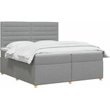  Boxspring krevet s madracem Svjetlosiva 200 x 200 cm Tkanina | shoptok.hr