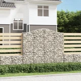  Obokane gabion košare 2 kosa 200x30x180/200 cm pocinkano železo