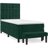 Box spring krevet s madracem tamnozeleni 90x200 cm baršunasti | shoptok.hr