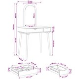  Set toaletnog stolića FAUSKE 2 kom. Bijela 76 x 50 x 143 cm | shoptok.hr