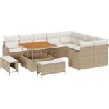 vidaXL 12-dijelni vrtni sofa set s jastučićima Bež poli ratan akacija | shoptok.hr