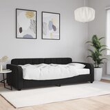  Dnevni krevet s madracem crni 90 x 190 cm baršunasti | shoptok.hr