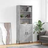 vidaXL Visoka komoda siva betona 69 5x34x180 cm od konstruiranog drva | shoptok.hr