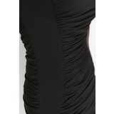 Trendyol Black Pleated Knitted Dress | ePonuda.com
