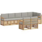  Set vanjskih sofa 8 kom. Bijela i svjetlosiva Poliester 306 x 128,5 x 73 cm | shoptok.hr