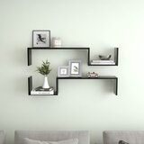 vidaXL Stenska polica 2 kosa črna 100x15x20 cm iverna plošča cene