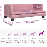  Krevet za pse ružičasti 80 x 45 x 30 cm baršunasti | shoptok.hr