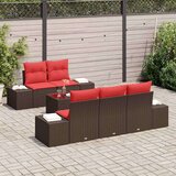  Vrtna sedežna garnitura 6 pcs Rjava Poly ratan, (5000063281) | Shoptok.si