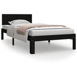 The Living Store Posteljni okvir črn iz trdne borovine 90x200 cm - Posteljni Okvir, (21524905) | Shoptok.si