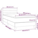  Okvir kreveta s oprugama i madrac tamnosivi 80x200cm od tkanine | shoptok.hr