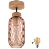 Brilagi LED plafonski luster R GLASS 1xE27/60W/230V prečnik 14 cm hrast/dimljeno braon Cene