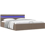 Furnova Dvižni posteljni okvir LED taupe blago 160x200 cm, (21941048) | Shoptok.si