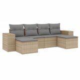 Maison Chic Seti vrtnega pohištva - Vrtna garnitura - Vrtni pohištvo set 6-delna z blazinami bež poli ratan, (21813682) | Shoptok.si