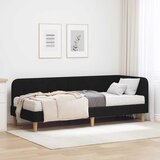 vidaXL Kotna postelja z vzmetnico z vzglavjem Črna 80 x 200 cm blago | Shoptok.si