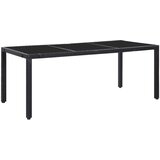 The Living Store Zunanja jedilna garnitura 9-delna poli ratan črna - Vrtna Miza In Stol, (21421770) | Shoptok.si