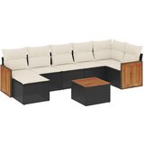  The Living Store Vrtna sedežna garnitura 8-delna z blazinami črn poli ratan - Vrtna Sedežna Garniture, (21449399) | Shoptok.si