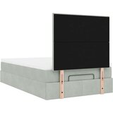 vidaXL Otomanski posteljni okvir z vzmetnicami siv 120x190cm žamet | Shoptok.si