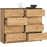 AKORD Komoda, 8 Predalov, Hrast Craft, (5000332091) | Shoptok.si