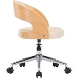 vidaXL Vrtljivi jedilni stoli 4 kosi krem ukrivljen les in um. usnje | Shoptok.si